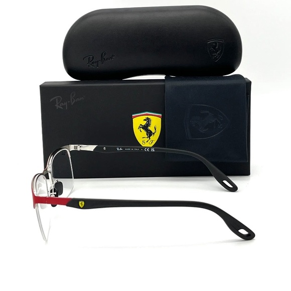💯 - Authentic- Ray Ban FERRARI RX8416M F045 Matte Red on Silver / Demo Lens … - Picture 8 of 11